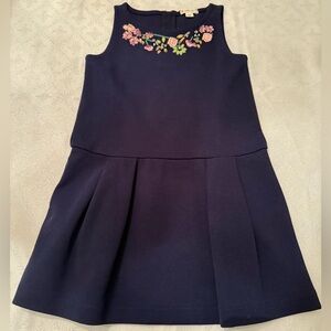 Crewcuts Navy Dress with Floral Accents